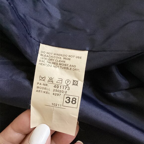 VINTAGE Jobis 2-piece Pinstriped Navy/Pink Pant Suit - Size EU38 - Picture 10 of 16